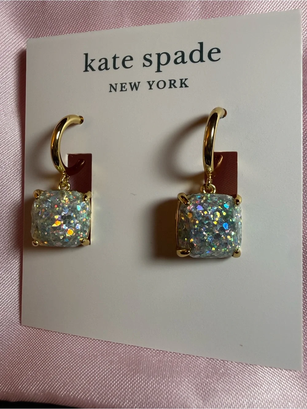 kate spade Gold-Plated Iridescent Druzy Drop Earrings